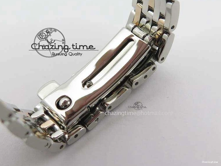 0426 De Ville 27mm SS RG Ladies MK 1:1 Best Edition White MOP Dial Diamond Markers On SS Bracelet Ronda Quartz Chic 8198